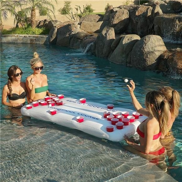 GoPong Pool Lounge Beer Pong Inflatable - Picture 2 of 6